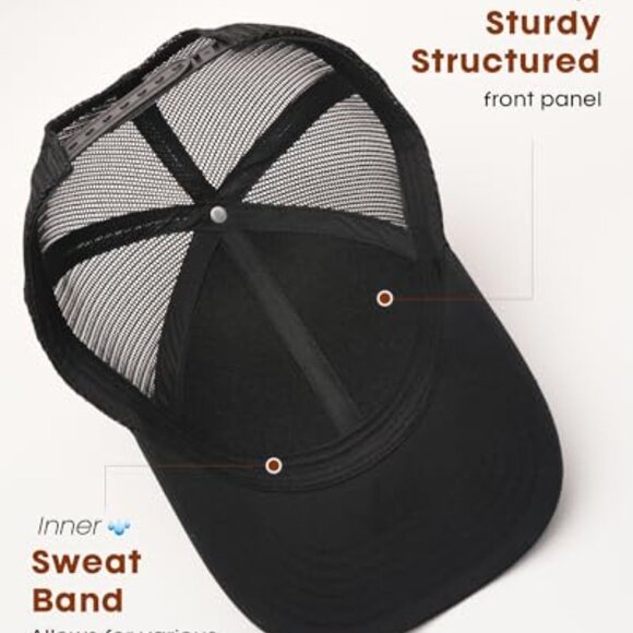 Structured Trucker Hat Classic Retro Adjustable Mesh Baseball Cap Unisex - Picture 5 of 8
